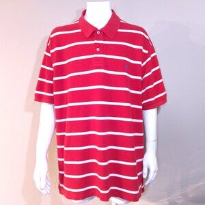 POLO RALPH LAUREN 3XB Red White Stripes BLUE PONY XXXL 3XL BIG & TALL Golf Shirt